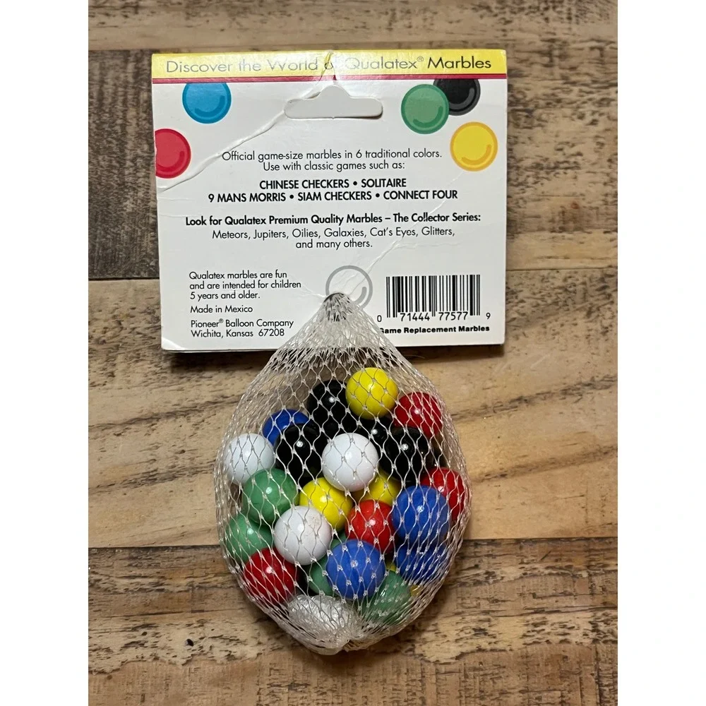 Vintage Qualatex Game Replacement Marbles 100% Pure Glass 5 Each of 6 Colors